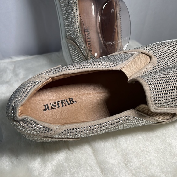 JUSTFAB Eloise Slip-on Low Top Bedazzled Rhinestone Sneaker Loafer - Women 11 - Picture 7 of 9